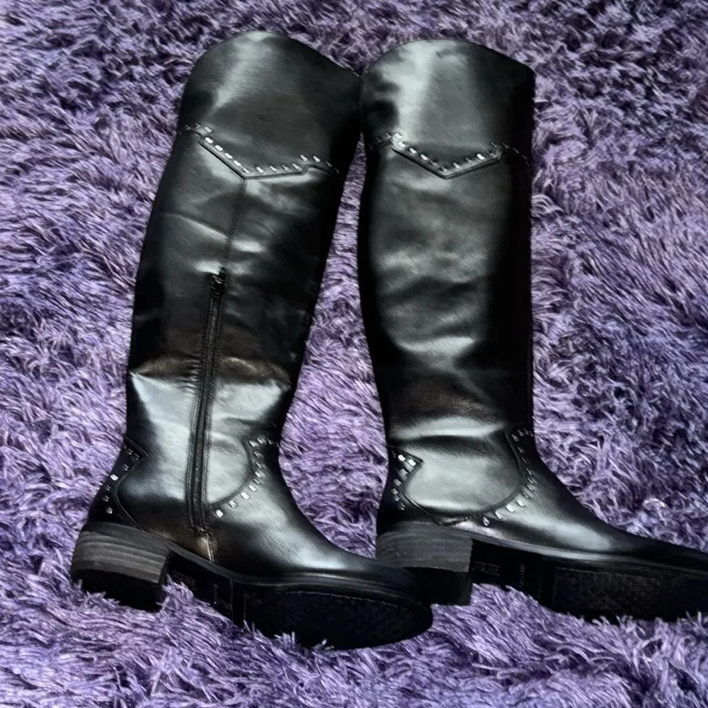 Aerosols West Side leather studded boots